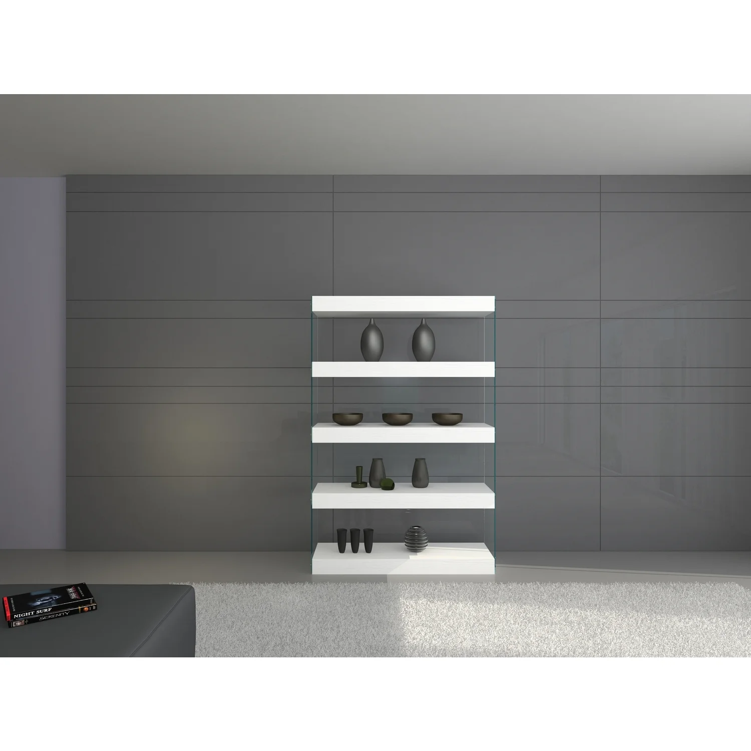 J&M Furniture Cloud Curio Unit in High Gloss