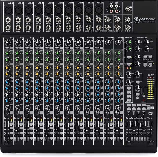 1642VLZ4, 16-Channel Mixer with Onyx Mic Preamps, 4 Aux Sends, 8 Direct Outputs, 4 Mix Buses