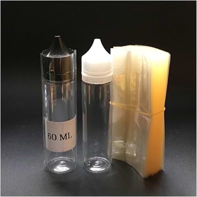1000-4000pcs Clear PVC Heat Shrink Film for 60ml Clear Plastic Pen Shape Bottle Shrink Wrap Film (Size : 4000pcs)