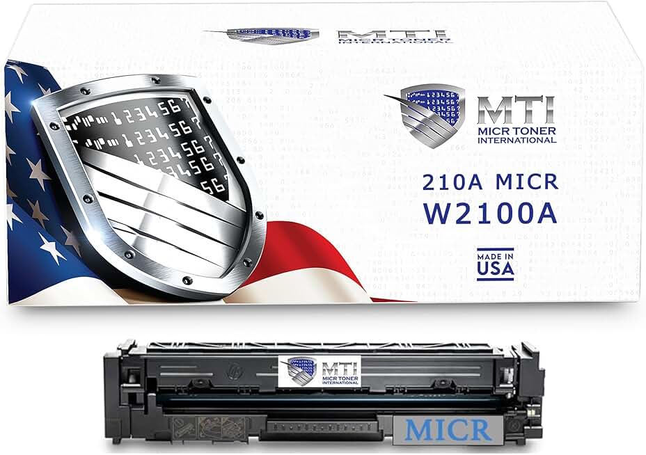 210A MICR Toner W2100A Magnetic Ink Modified for Check Printing by MTI using a new OEM Cartridge from HP Color Laser Pro 4201 4201DN 4201DW MFP 4301 4301FDN 4301FDW