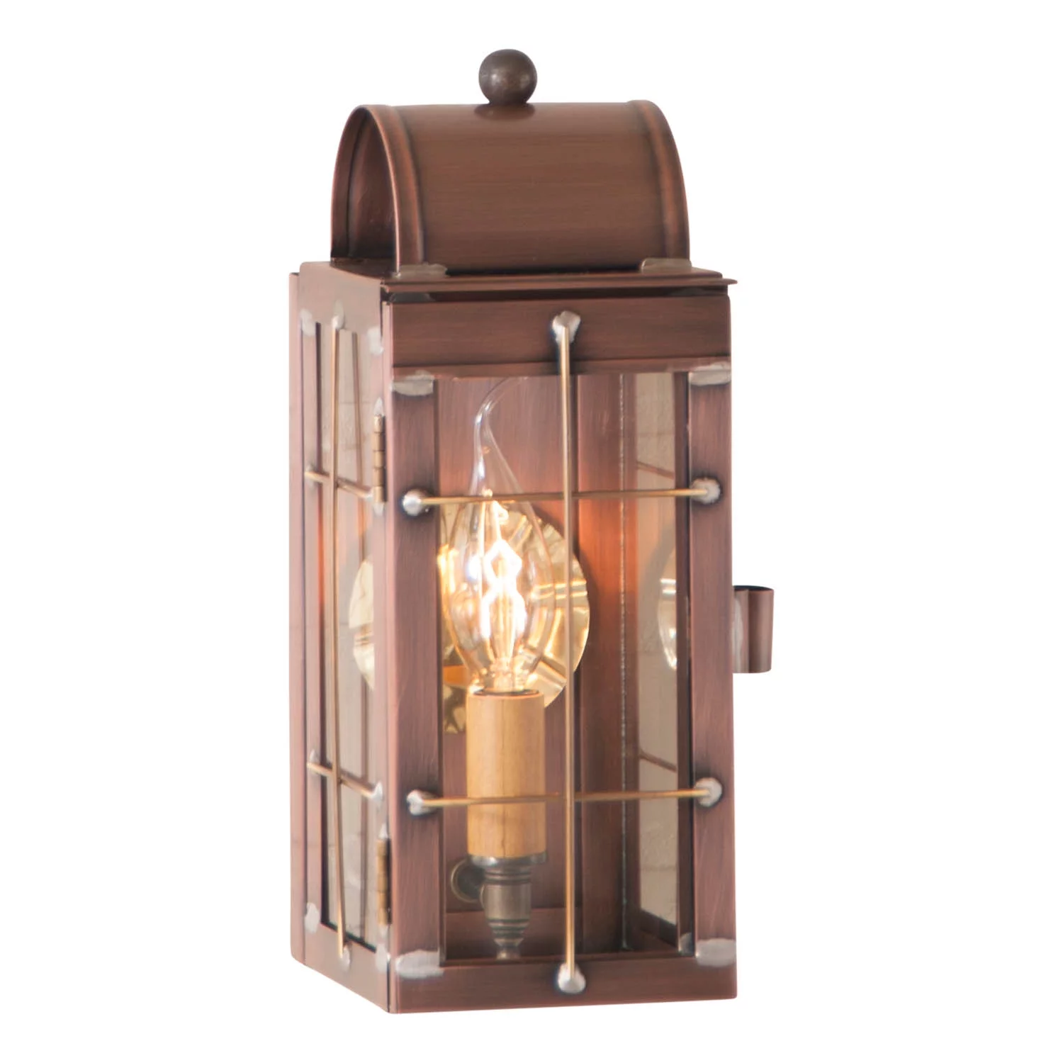 Irvins Country Tinware Cape Cod Accent Wall Lantern in Antique Copper 11 inches