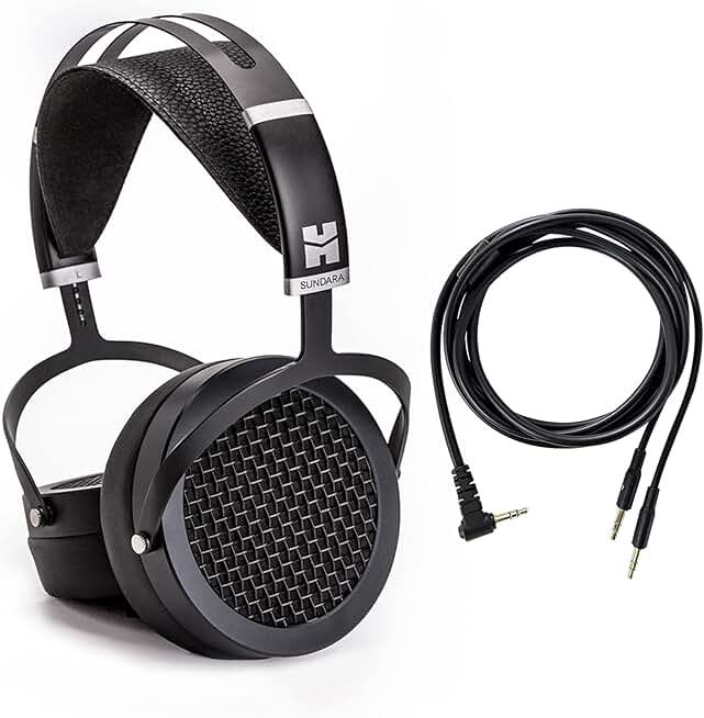 HIFIMAN SUNDARA Hi-Fi Headphone with 3.5mm Connectors, Planar Magnetic, Comfortable Fit with Updated Earpads-Black, 2020 Version