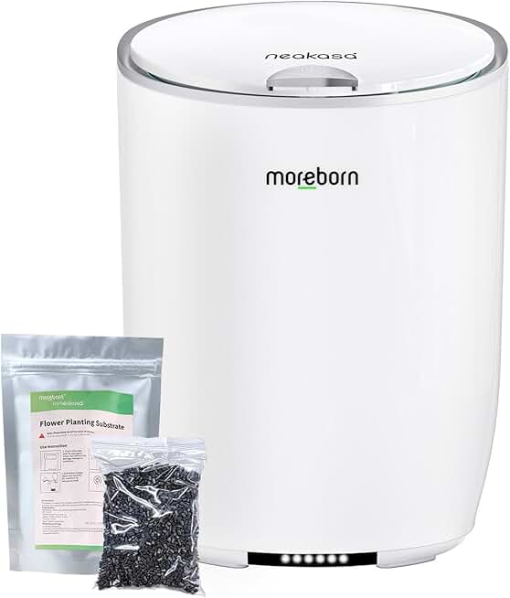 Moreborn by Neakasa 12L Larger Capacity Electric Kitchen Composter, Smart Odorless Compost Bin, Turn Food Waste Into Organic Fertilizer for Plants