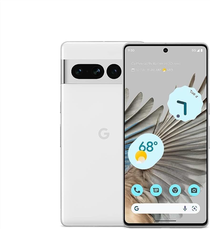 Google Pixel 7 Pro - 5G Android Phone - Unlocked Smartphone with Telephoto , Wide Angle Lens, and 24-Hour Battery - 128GB - Snow
