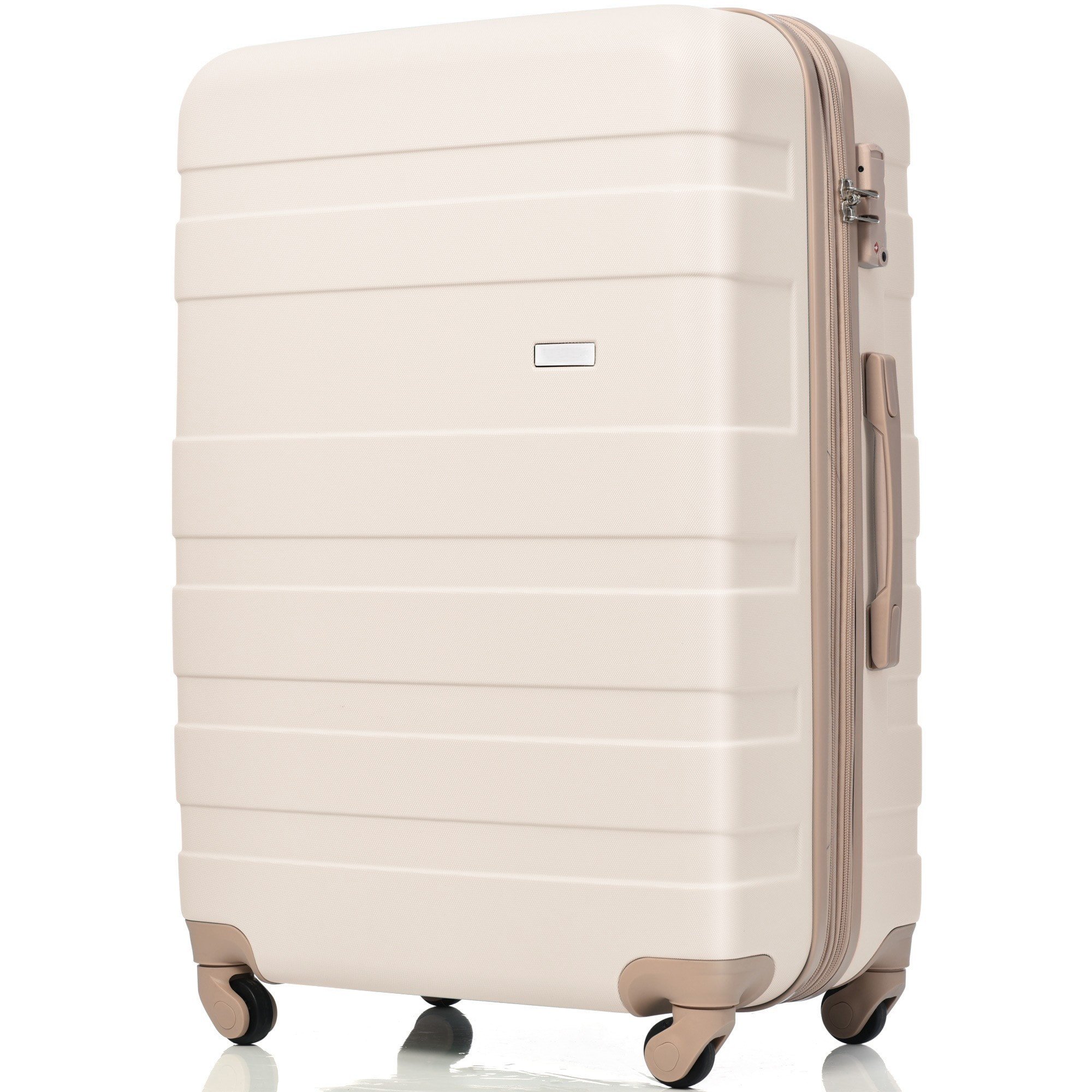 Ivory+Gold Luggage Expandable Hardshell Luggage Hardside Lightweight Durable Suitcase sets Spinner Wheels Suitcase w/ TSA Lock