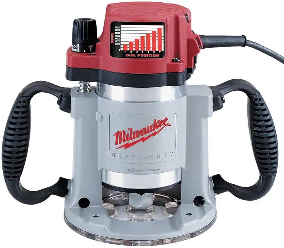 Milwaukee 5625-20 15 Amp 3-1/2-Horsepower Fixed Base Variable Speed Router with T-Handle Height Adjustment Wrench and 1/2-Inch Collet