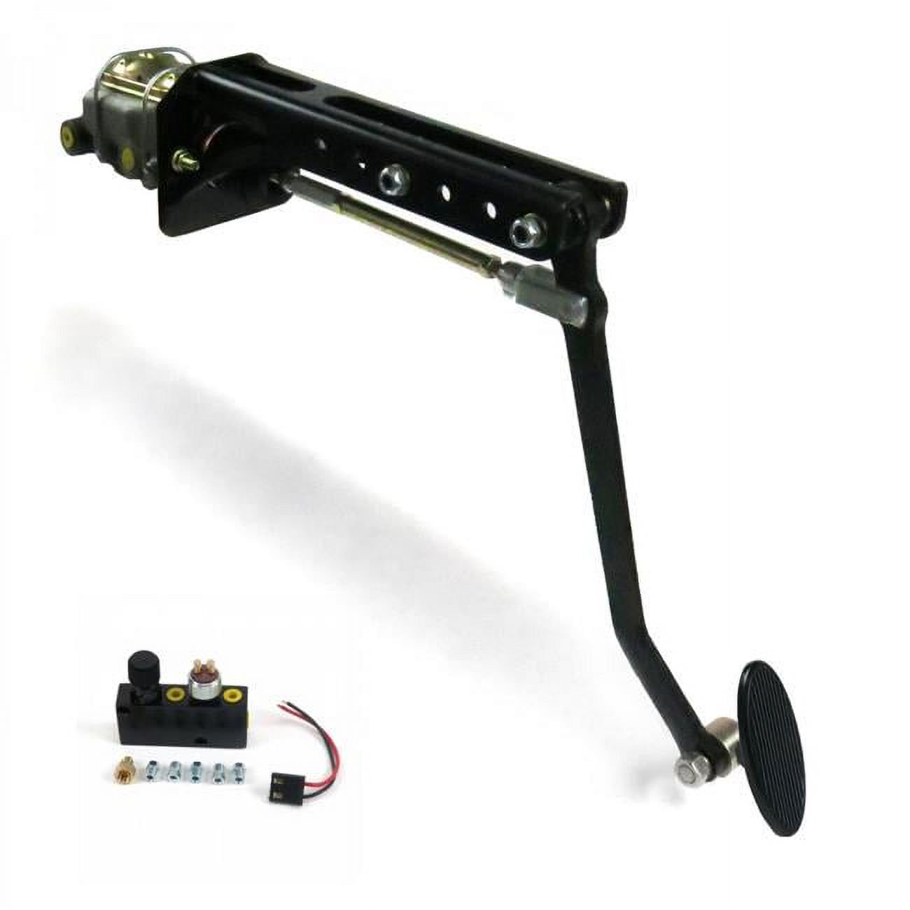 Helix Suspension  Universal Adjustable FW Manual Brake Pedal kit with Adjustable Disc & Drum Small Oval Black Pad