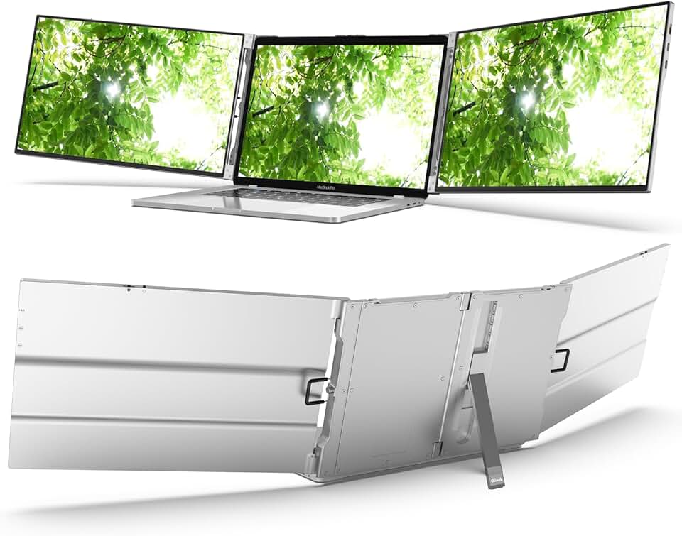 Oiiwak 14inch Triple Portable Monitor for 13-16