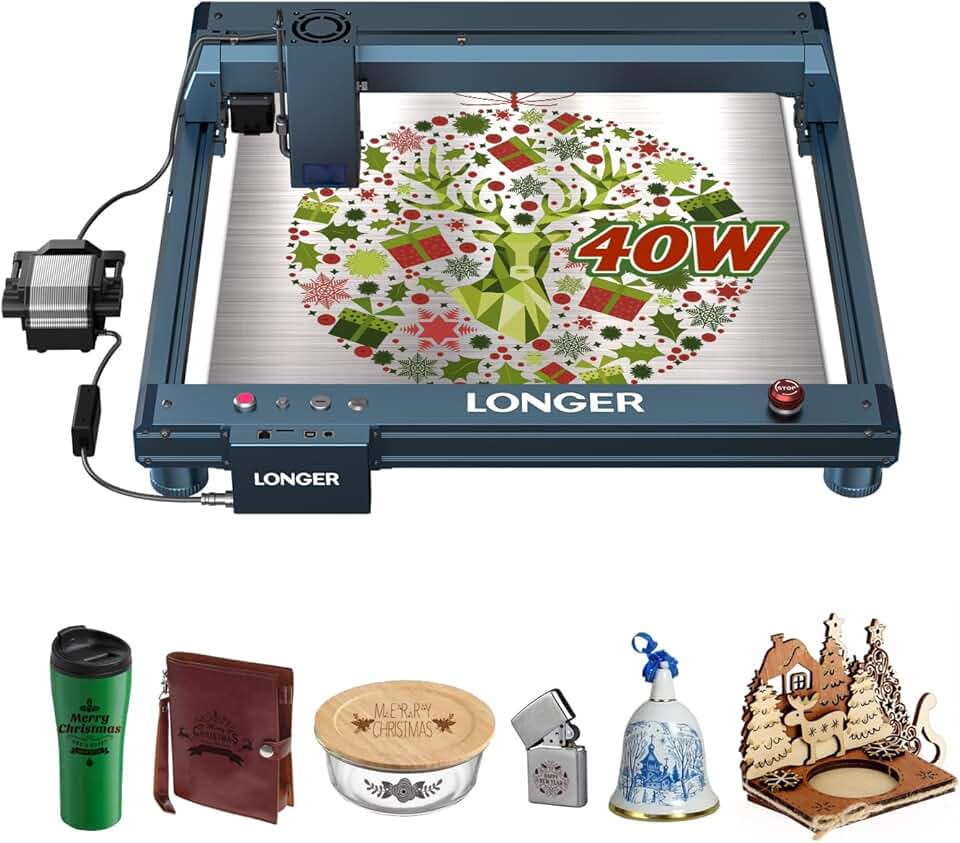 Longer Laser B1 Laser Engraver, 40W Laser Engraver, 200W Laser Cutter, DIY Laser Engraver, Fully Automatic air-Assisted kit, high-Precision Cutter for Wood and Metal, Class 4 Laser Engraver