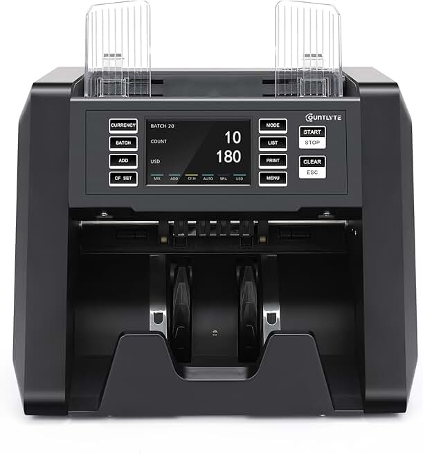 C-N70A Mixed Denomination Money Counter Machine,Value Counting,Multi Currency,CIS/UV/MG/IR Counterfeit Detection Bill Counter,Serial Number,Printer Enabled,Touch Screen,Cash Counter