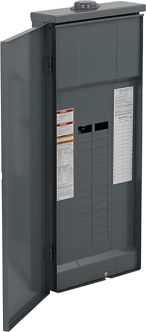 Square D - HOM3060L225PRB Homeline 125-Amp 30-Space 60-Circuit Outdoor Main Lugs Load Center with Cover, Plug-on Neutral Ready