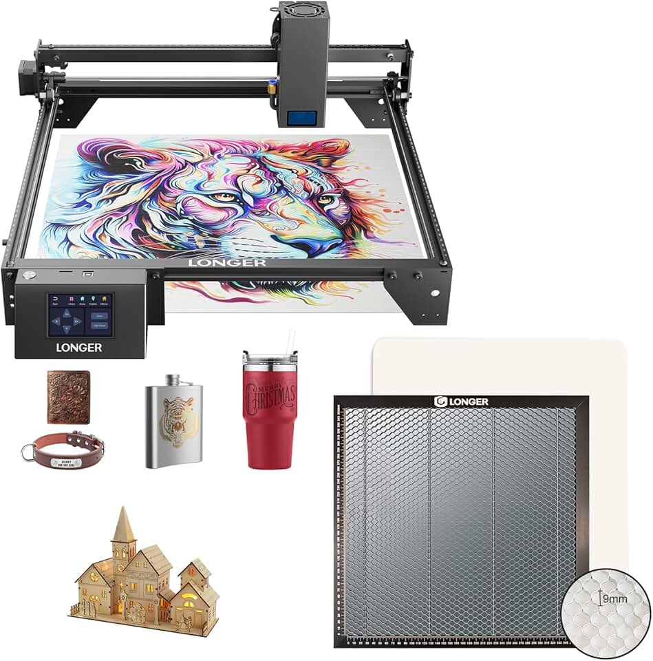 Lengre Ray5 20W lasergraveringsmaskin, 400 * 400 Honeycomb platebord, brukt i TRE, akryl, Metall, lær, DIY tilpasset gravering