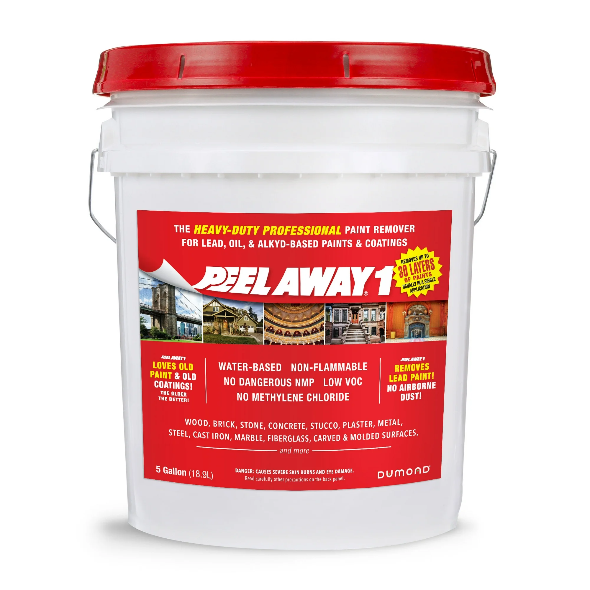 Peel Away 1 Paint Remover - HEAVY DUTY - Removes Up to 30 Layers of Lead, Oil, & Alkyd-Based Paints & Coatings - The Older the Paint the Better - Complete Paint Removal System Under the Lid - 5 Gallon