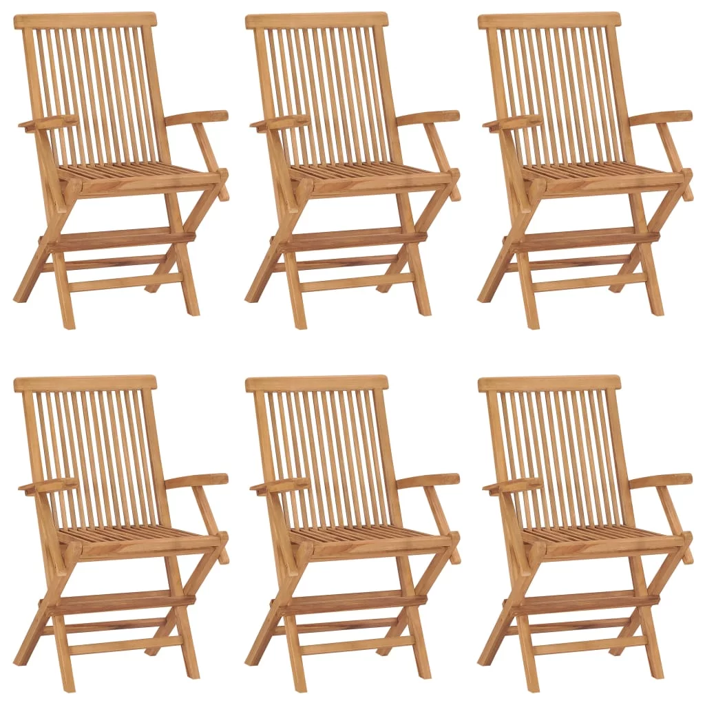 Irfora Folding Patio Chairs 6 pcs Solid Teak Wood