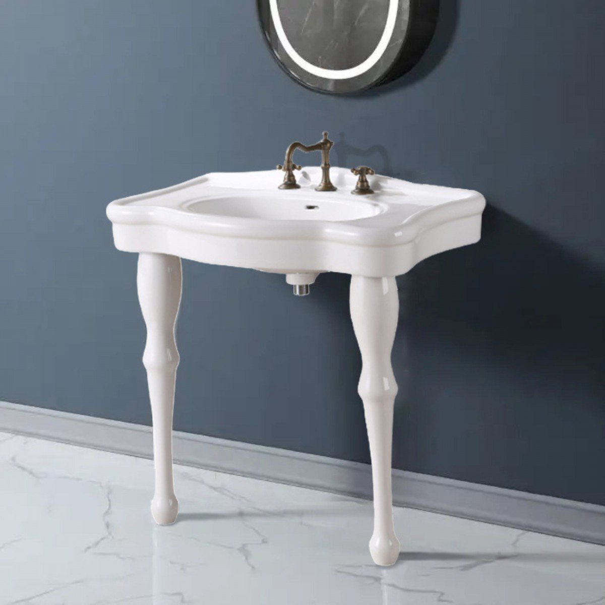 Jasmine White Bathroom Console Sink 32.5
