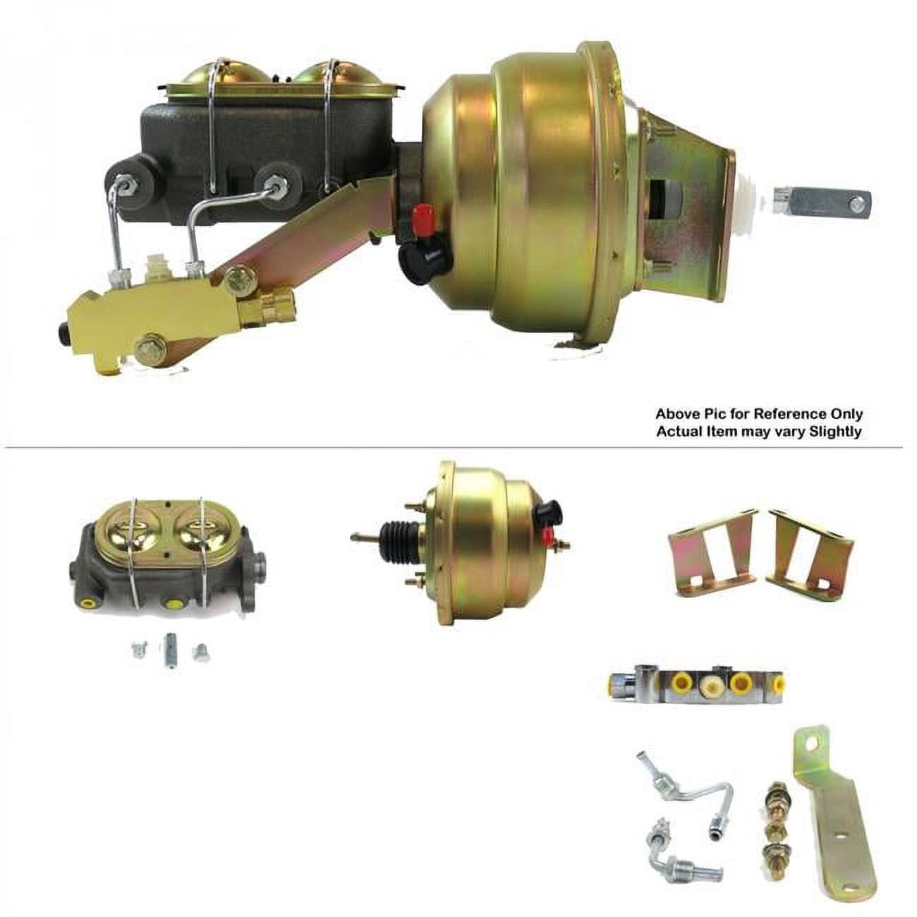 Helix Suspension Brakes & Steering 334692 1955-1957 Chevy Bel Air Firewall Mount Power 8 in. Dual Brake Booster Kit LS Disc & Disc