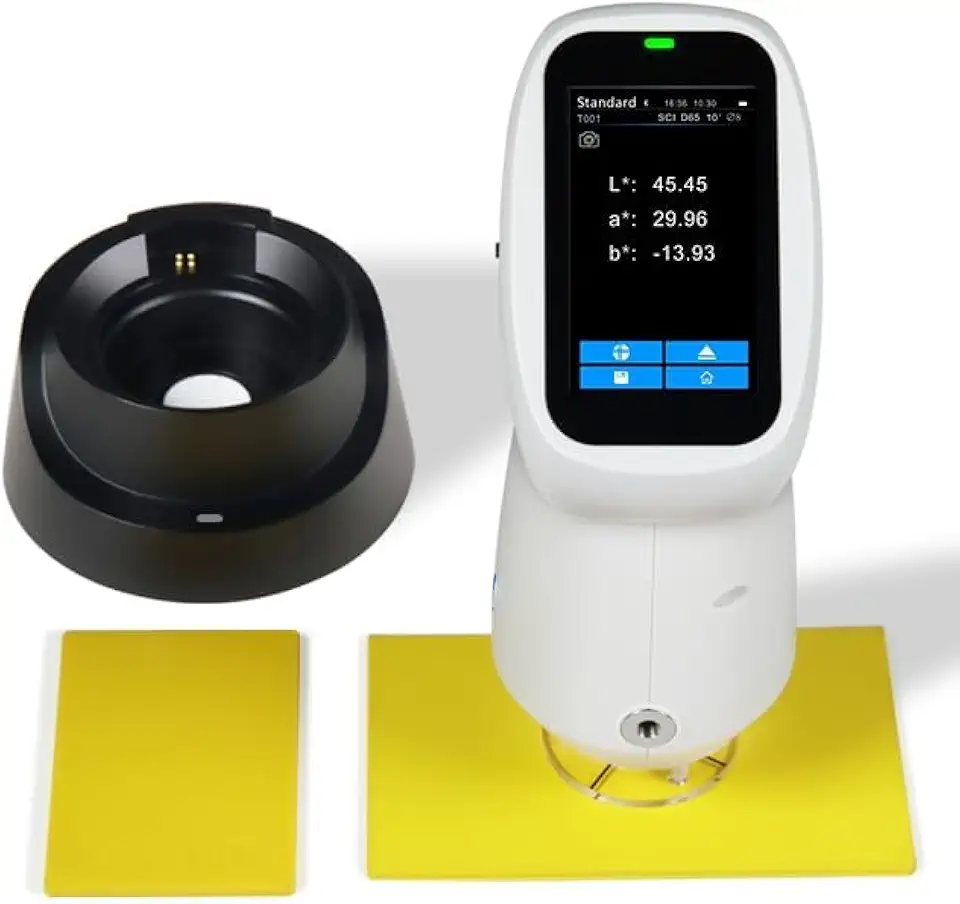 Three Apertures Spectrocolorimeter with Apertures 1x3mm Φ8mm Φ4mm Touch Screen Repeatability ΔE*ab≤0.03 for Fluorescent Samples,Coating,Textile,Plastic,Food,Building Materials,Cosmetics,Etc