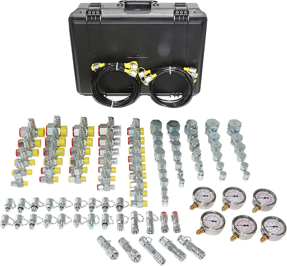 XZT 60A Digital Hydraulic Pressure Test Coupling Kit,Pressure Gauge,Test Hose,Test Point for Excavator Construction Machinery Repair