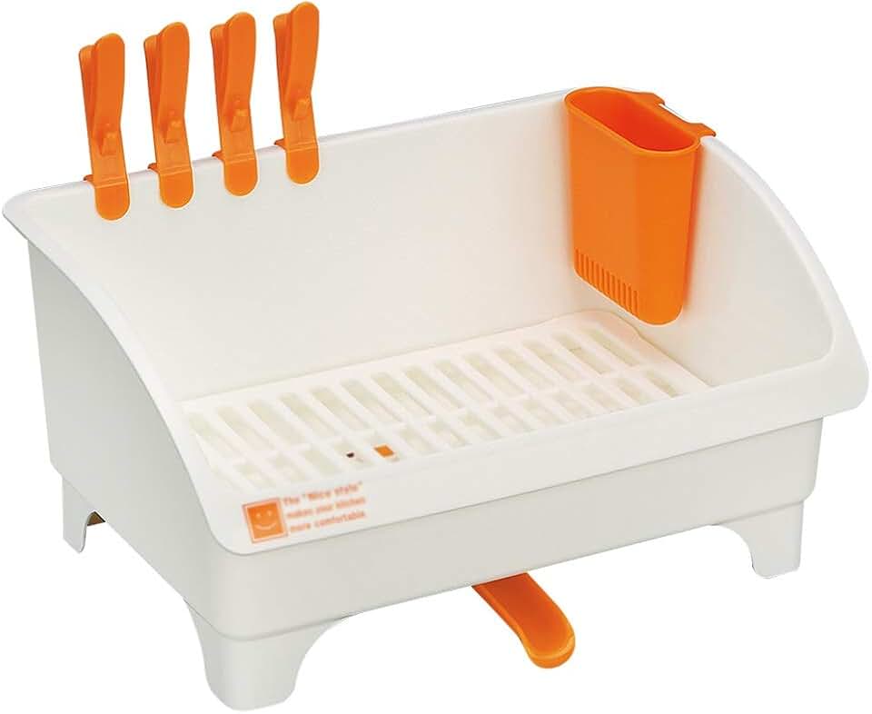 GYLXW Plastic Drain Rack,Plastic Dish Rack with Drain Board and Utensil Cup