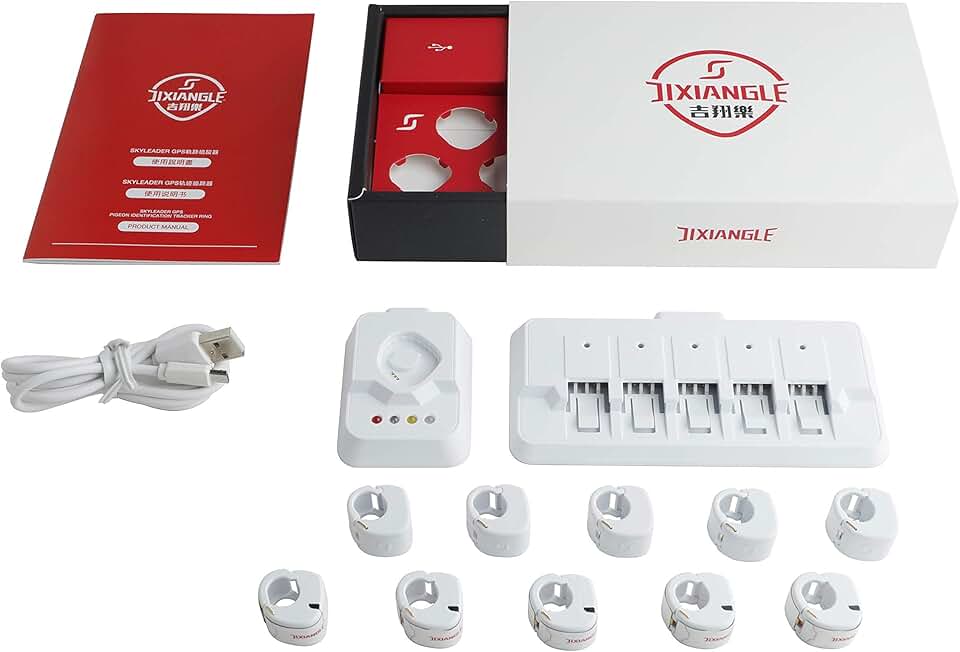 SKYLEADER Pigeon Racing 4U GPS Tracker- Great and Accurate Accessories with Gaode map embeded/Mutiple Languages, Pigeon Ring Size 12.2mm, 400g, 5 Ports Package