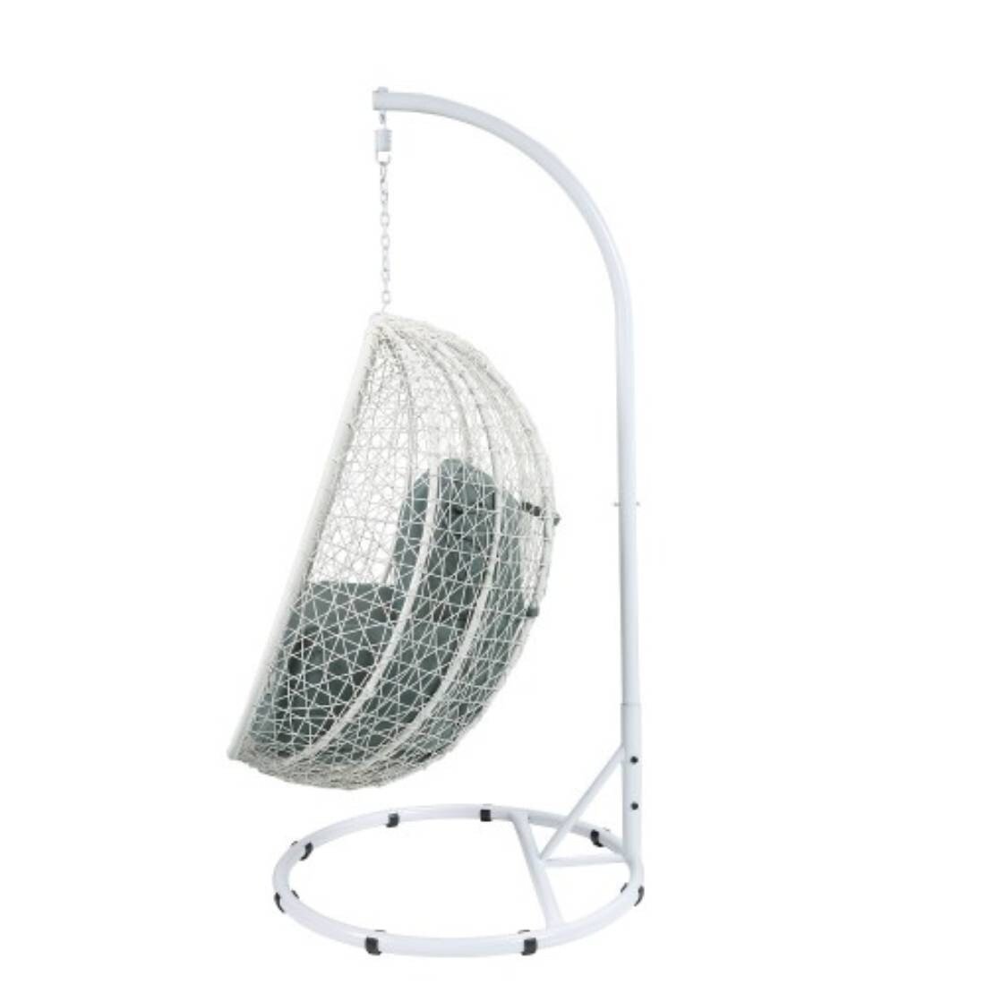 Patio Swing Chair with Stand Fabric/Wicker - N/A