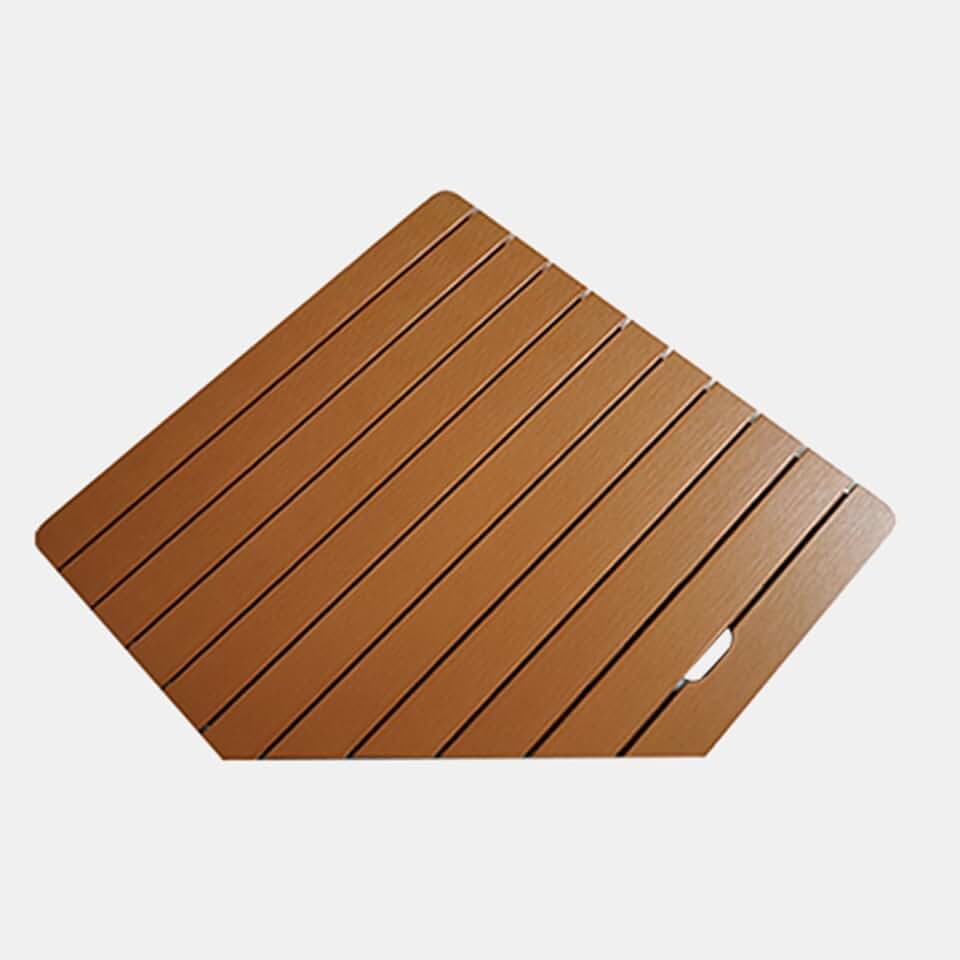 Indoor shower faux wood shower mat, diamond-shaped bathtub shower mat, foot-operated shower platform, non-slip wooden bathroom mat with rubber pads, suitable for home bathrooms, saunas, and spas.(C-te