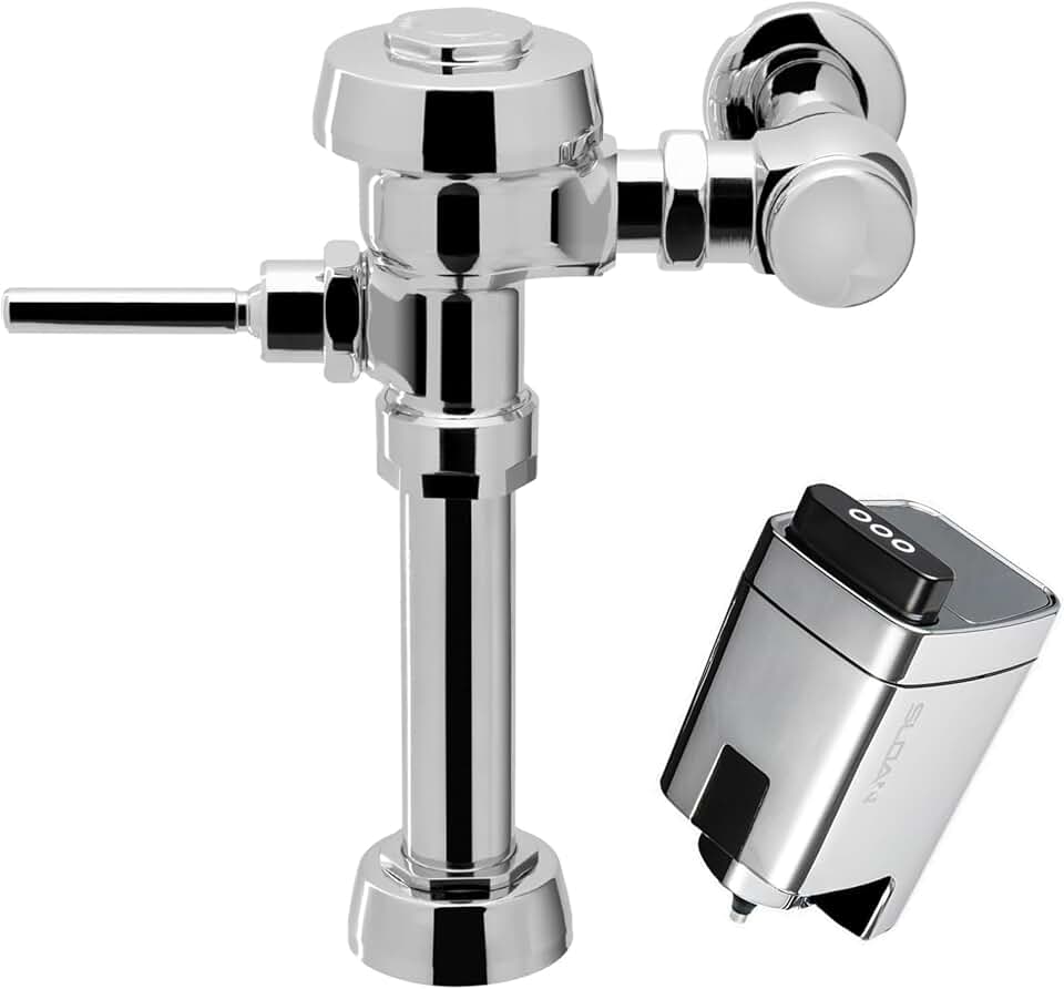 Sloan Royal 110 Water Closet Flushometer, 3010100 & Sloan EBV-500-A Retrofit, 3325500 Bundle - Fixture Connection Top Spud, 3.5 GPF Flush Valve, Exposed Side Mount Sensor, 72 Hour Sentinel Flush