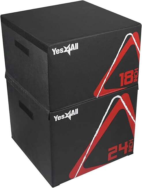 Yes4All Adjustable Soft Plyo Box, Jumping Trainer - For Plyometric Exercises and Conditioning, Multiple Height Variations
