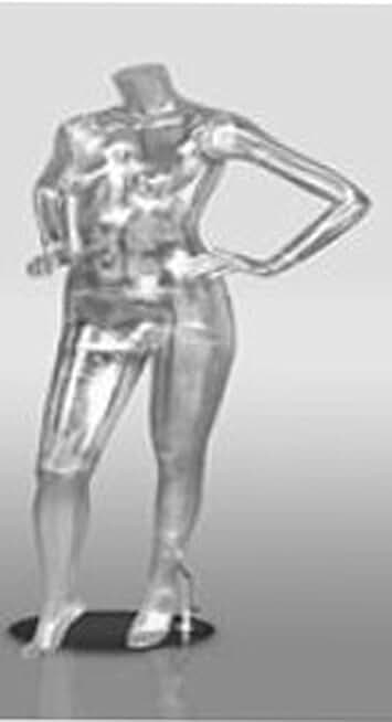 Clear Female Mannequin both Hands on Hips by Modern Store Fixtures