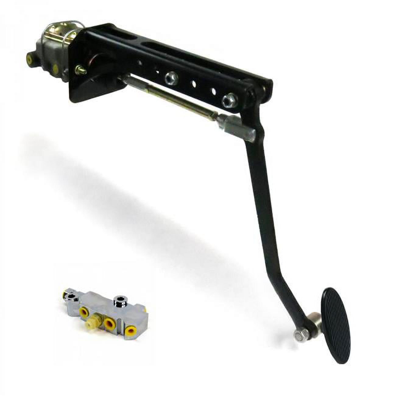 Helix Suspension Brakes & Steering  Universal Adjustable Firewall Manual Brake Pedal Kit Disc & Disc Small Oval Black Pad