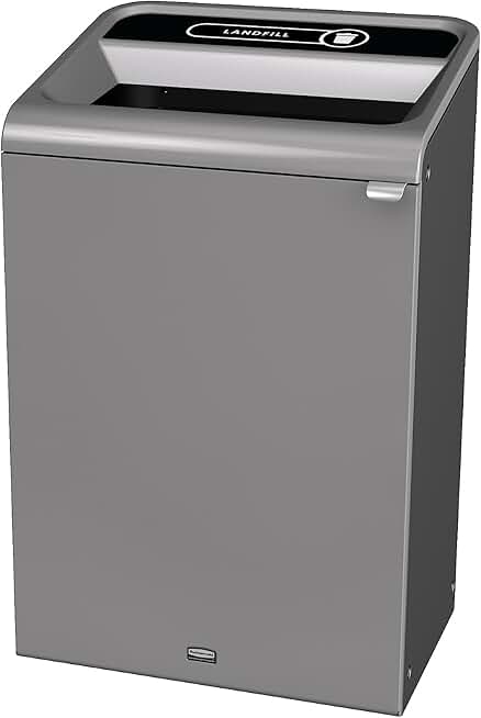 Rubbermaid Commercial Products Configure Landfill Trash Can, 33-Gallon, Grey, Indoor/Outdoor Waste Container Set for Office/Malls/Schools/Restaurants