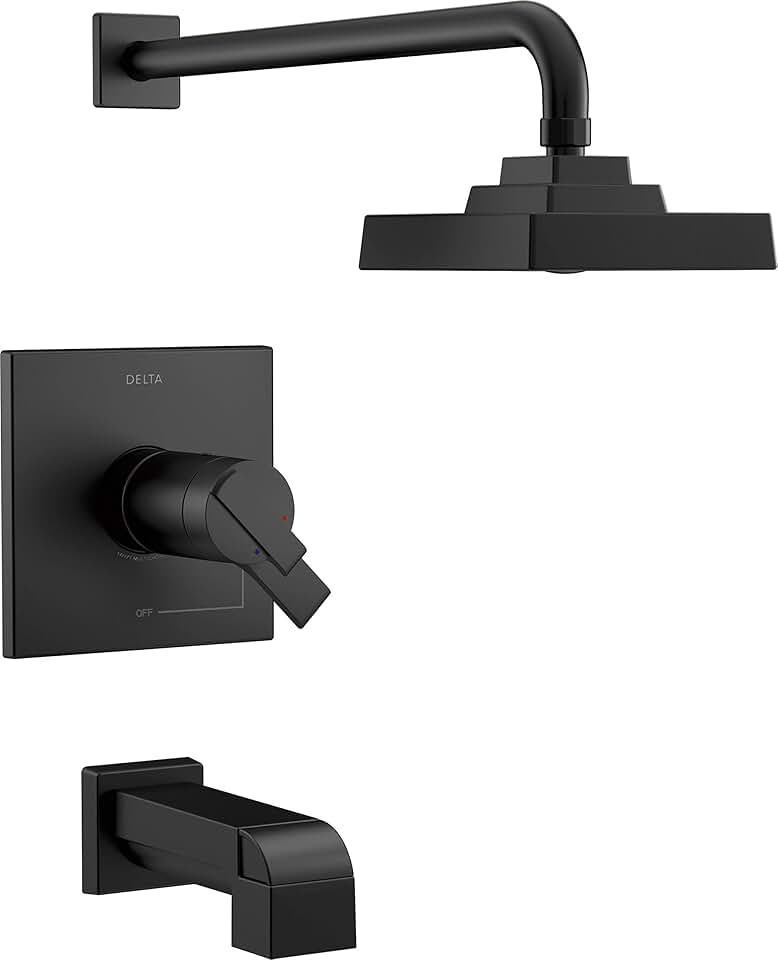 DELTA FAUCET T17T467-BL TempAssure 17T Series Tub and Shower Trim Tub & Shower, Matte Black