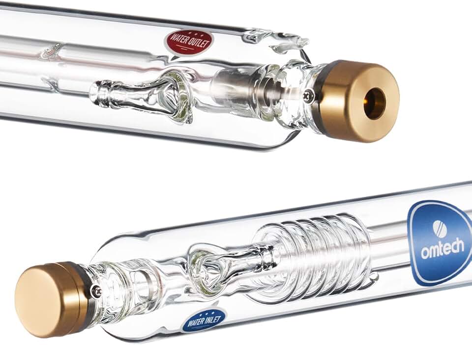 OMTech 40W CO2 Laser Tube for Laser Engraver & Cutter Machine, 720mm 50mm Dia Laser Cutter Tube with Metal Head 6000hr MTTF, Laser Cutting Engraving Machine Replacement Tube for Wood Acrylic Stone