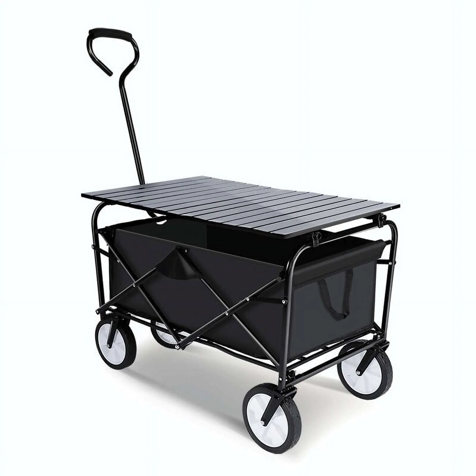Outdoor Folding Camping Cart with Collapsible Aluminum Alloy Table