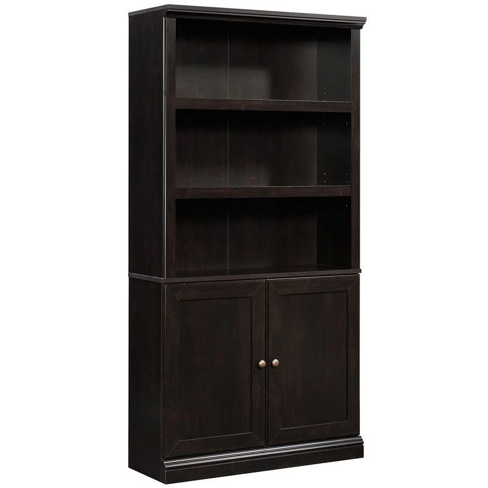 Pemberly Row 3-Shelf Modern Engineered Wood Bookcase in Estate Black