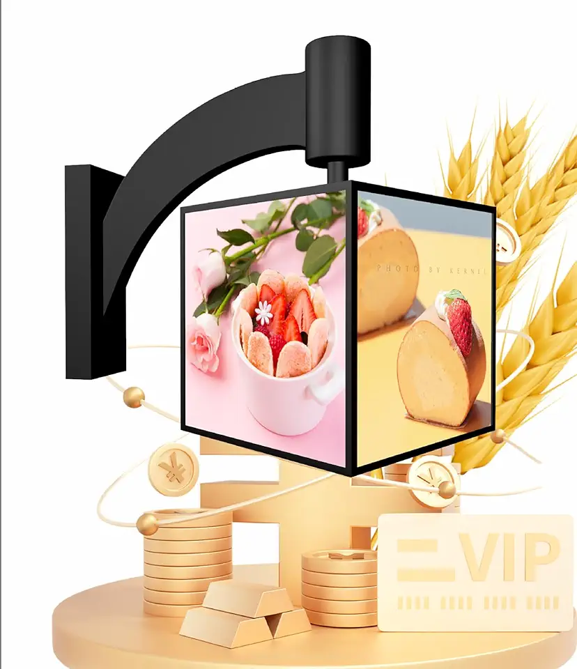 Light Box Store Front Sign, 360 Rotation Projecting Light Box Sign, Outdoor Wall-Mounted Advertising Signs, Custom LED Light Box for Shops, Business, Cafe, Salon