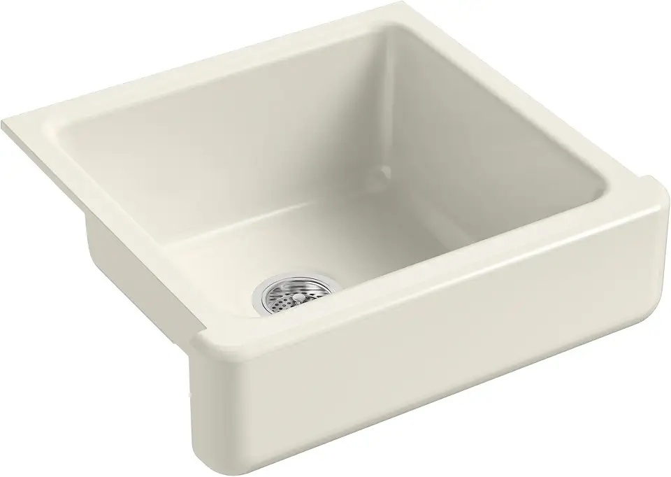 Whitehaven Farmhouse Self-Trimming Apron Front Cast Iron Sink, Single ...