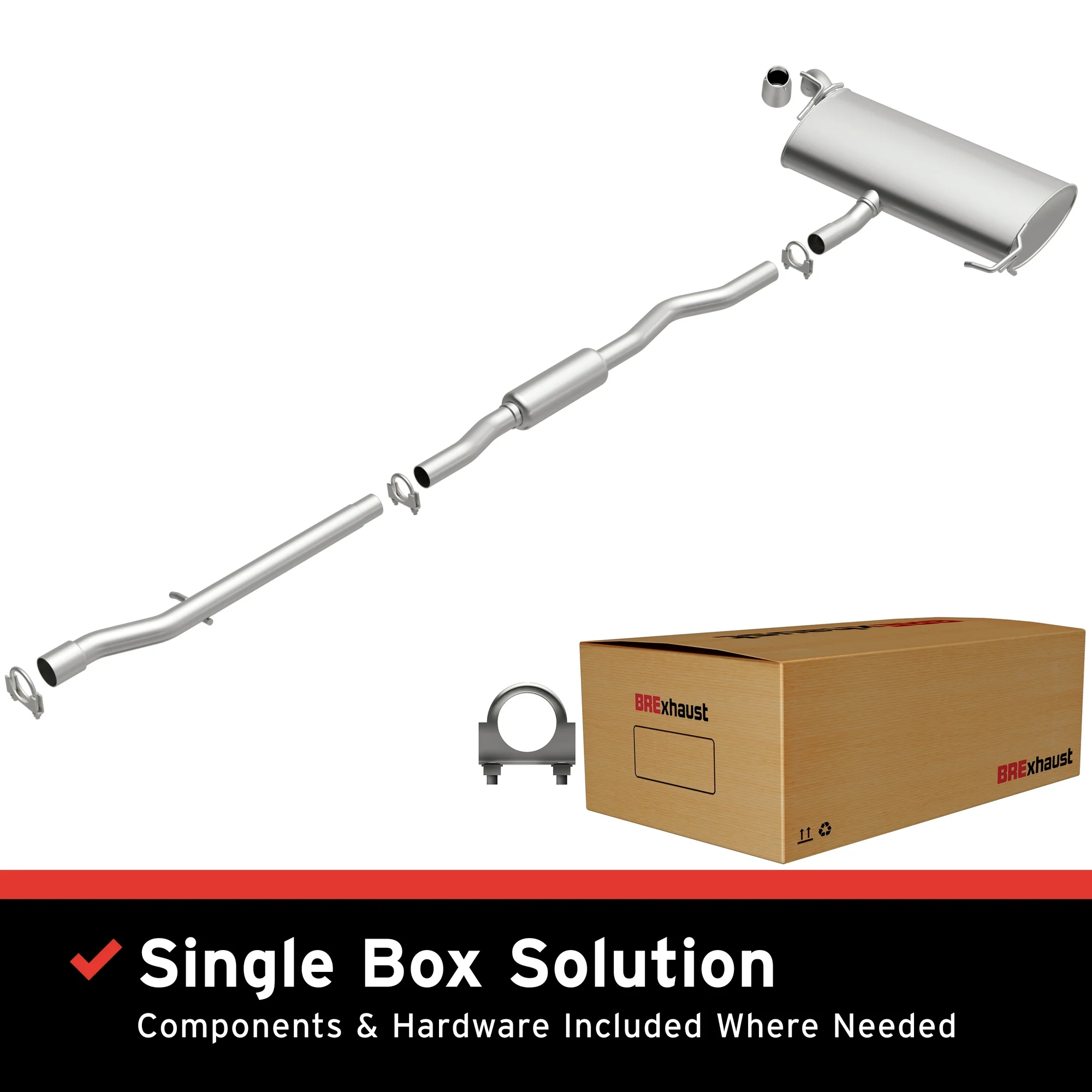 BRExhaust Direct-Fit Replacement Exhaust System 106-0463: For 2007-2011 Jeep