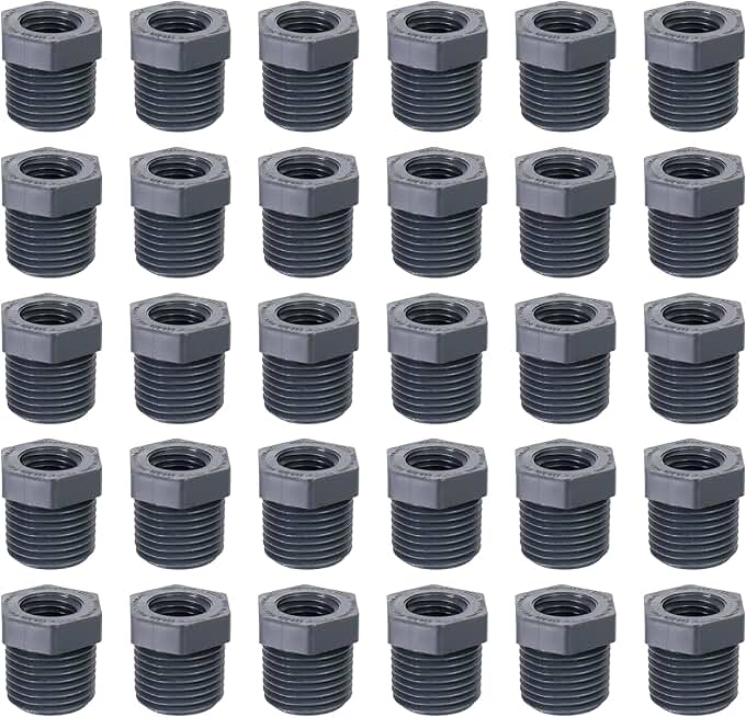 839 Series - Schedule 80 PVC Fittings (Black) - Reducing T.T. Bushing Flush Connector - 2-1/2 x 2