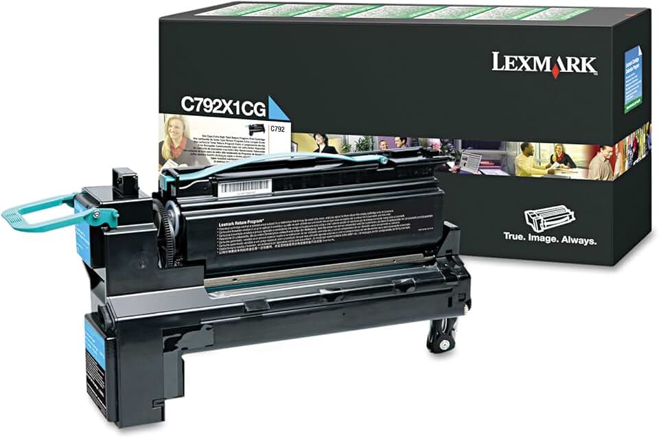 Lexmark C792X1CG Extra High-Yield Toner Cartridge, Cyan-in Retail Packaging