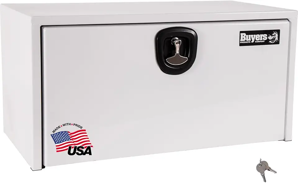 Buyers Products - 1732405 Underbody Truck Box With 3-Point Latch, White Steel, 18 x 18 x 36 Inches