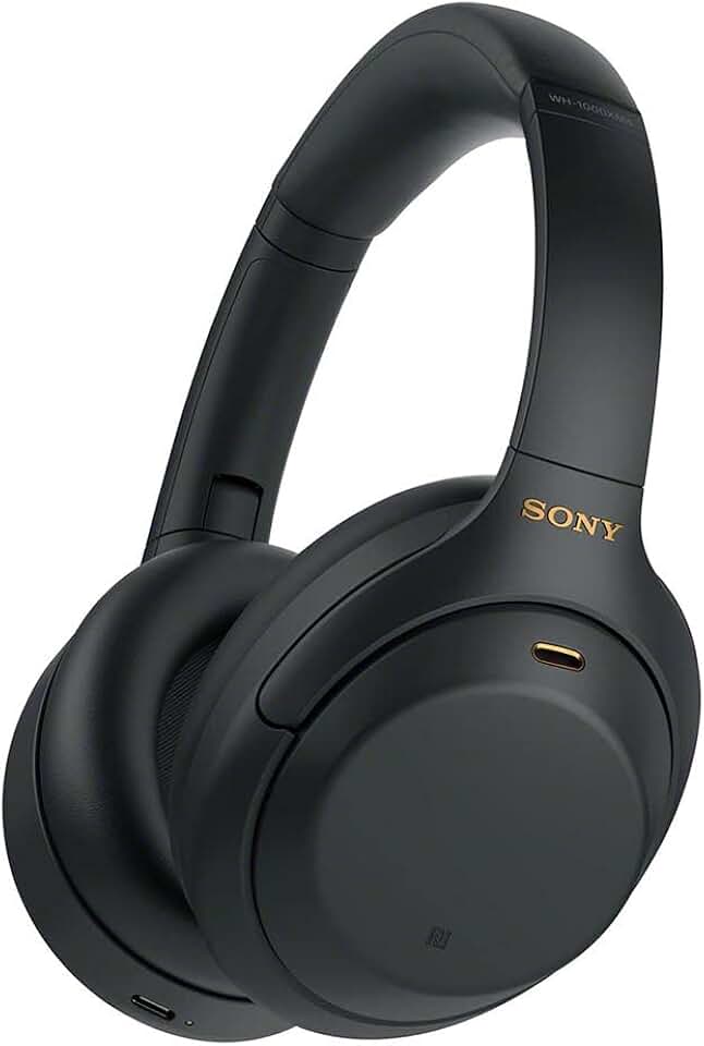 Sony WH-1000XM4 Wireless Premium Noise Canceling Overhead Headphones - 30hr Battery Life, Over Ear Style with Mic for Phone-Call and Alexa Voice Control - Black International Version