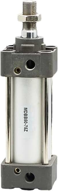 MDBB Pneumatic Cylinder Standard High Thrust 60/80/100mm Bore with Magnetic Ring 50/100/500/1000 Stroke Adjustable Buffer 1Pcs(MDBB80X50Z)