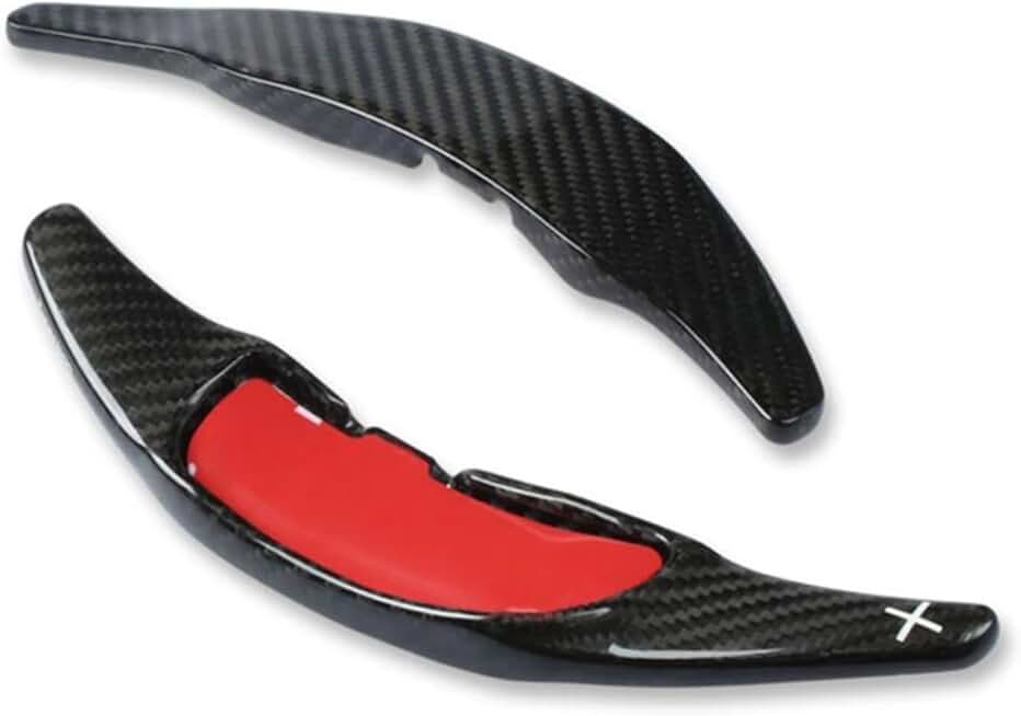2Pcs Real Carbon Fiber Car Steering Wheel Shift Paddle Compatible with Benz Compatible with AMG A45 CLA45 GLS63 GLE63 G63 S65 Paddle Shifter Extension(Black-b1)