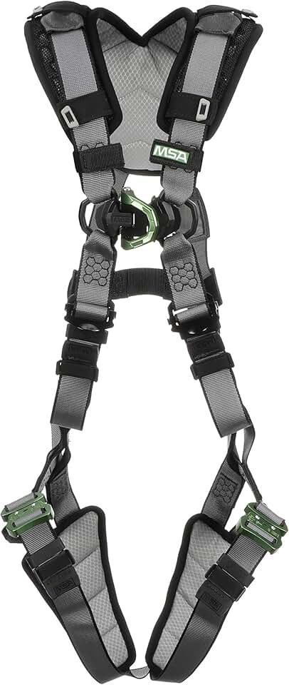 MSA V-FIT Standard Safety Harness D-Ring Connect: Back, Full Body Harness