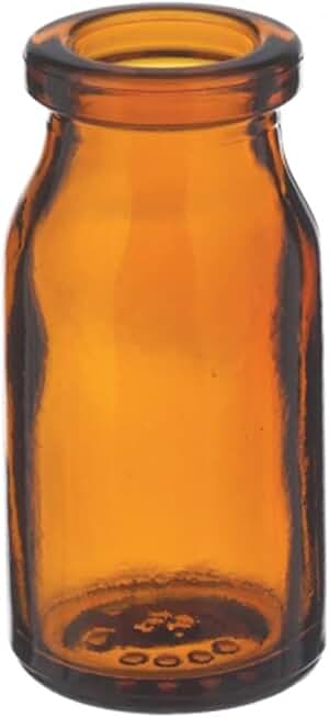 Wheaton 223761 Serum Bottle 10mL, Amber Borosilicate Glass, Mouth Dimensions: 13mm ID x 20mm OD, Bottle Dimensions: 25mm Diameter x 54mm Height (Case of 288)