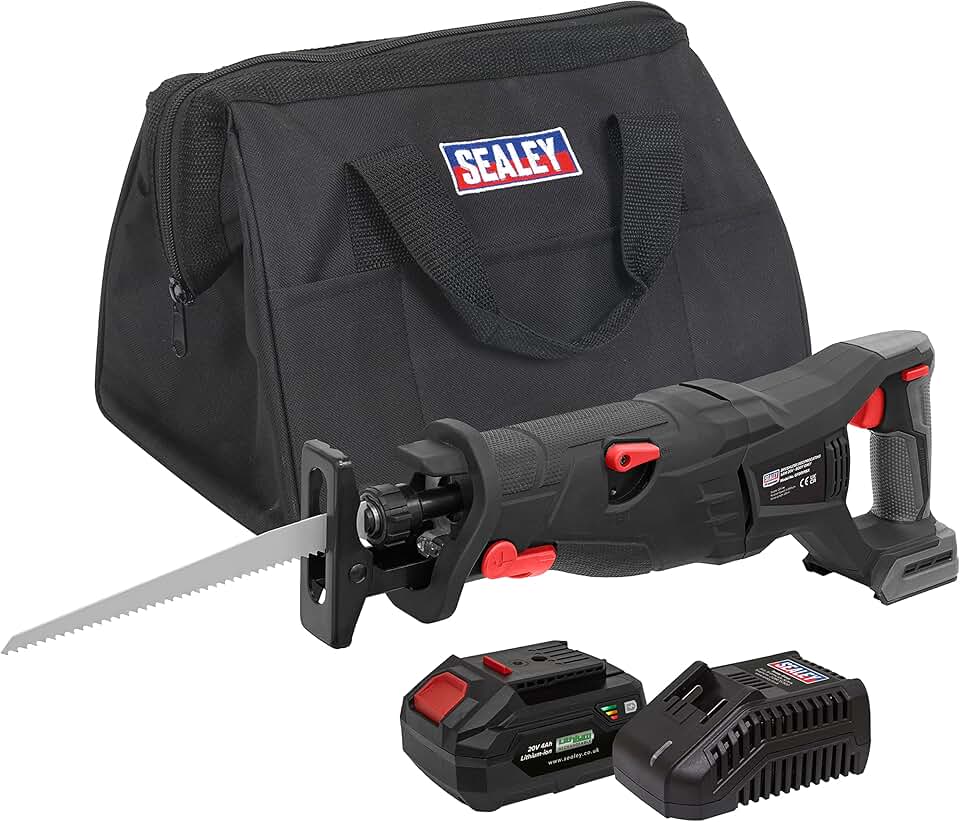 Sealey 20V 4Ah SV20 Series Brushless Reciprocating Saw Kit - CP20VRSXKIT1