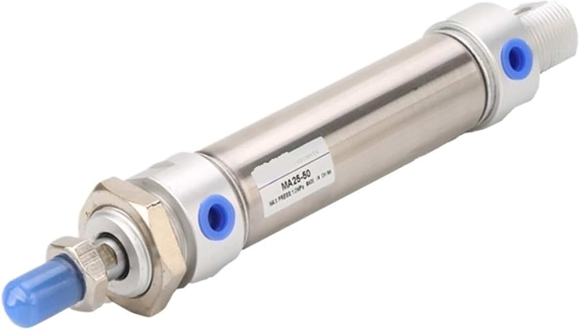MAC40-25 Stainless Steel Air Pneumatic Cylinder MAC40-50 MAC40-75 MAC40-100 MAC40-125 MAC40-150 MAC40-175 MAC40-200 with Cushion 1Pcs(MAC50-125-S)
