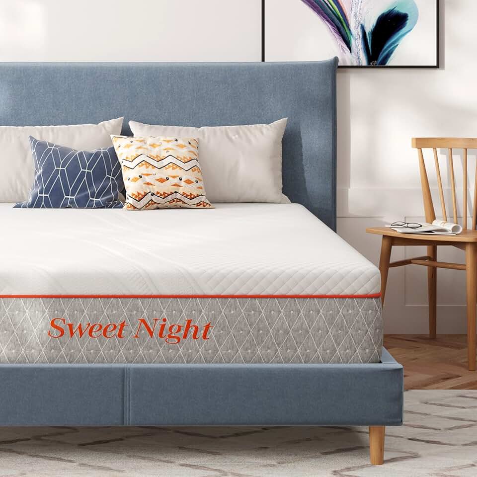 Sweetnight Queen Size Mattress, 10 Inch Queen Bed Mattress, Double Sides Flippable Queen Memory Foam Mattress in a Box, Perforated Foam and Gel Infused for Pressure Relief and Comfort Sleep