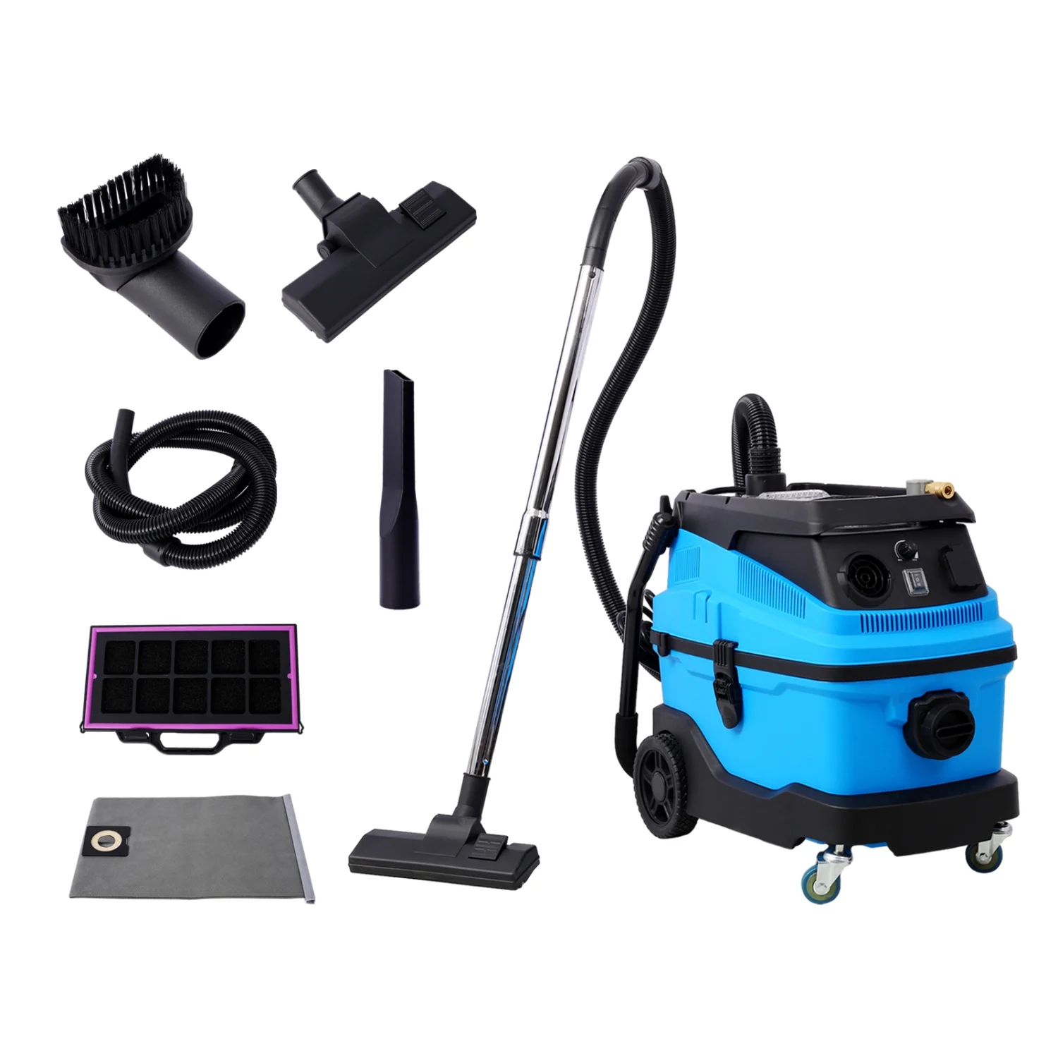 Ideal for garage  home  and workshop  this powerful 3-in-1 wet dry blow vacuum cleaner boasts a large 8-gallon capacity and 6 peak hp. With over 18KPA suction  it‘s perfect for hard floor